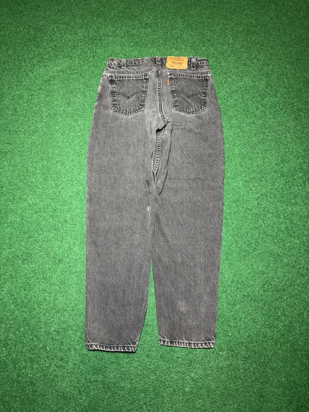 Levis 560 Loose Fit Baggy Black Orange Tab 31x28 Dark Wash Vintage 90s Jeans